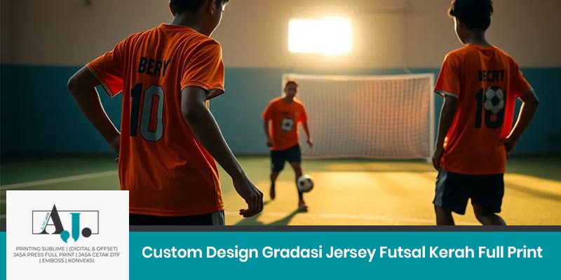Custom Design Gradasi Jersey Futsal Kerah Full Print